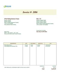 Filmmaking invoice template