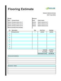 flooring estimate template flooring estimate template