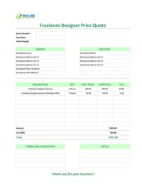 freelance designer quote template