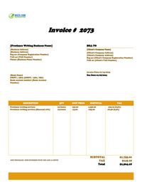 Freelance writing invoice template Freelance writing invoice template
