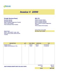 Freight invoice template