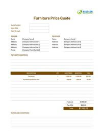furniture quote template