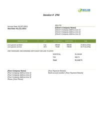 cleaning generic invoice template