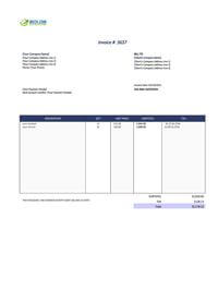 photography google sheets invoice template