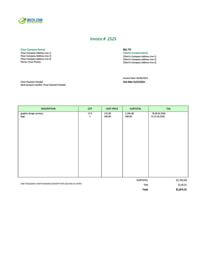 Graphic design invoice template