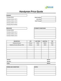 handyman quote template