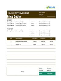 home improvement quote template