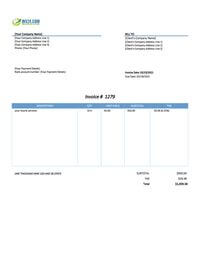 fashion stylist hourly invoice template / timesheet