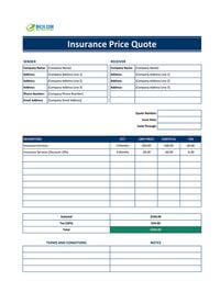 insurance quote template