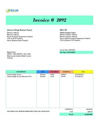 Interior design invoice template