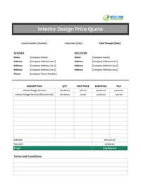 interior design quote template