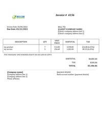 cleaning invoice template google docs