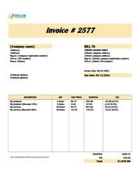 invoice with discount template