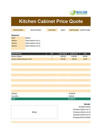 kitchen cabinet quote template