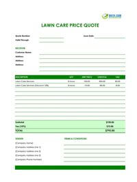 lawn care quote template