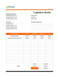 logistics quote template
