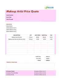 makeup artist quote template