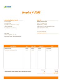 Marketing invoice template