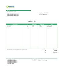 modern invoice layout excel
