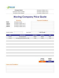 moving company quote template