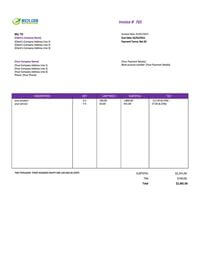 Payment invoice template with NET 30 terms