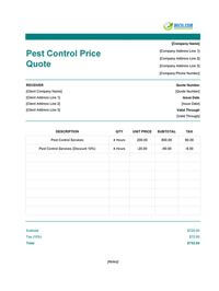 pest control quote template