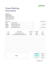 power washing quote template