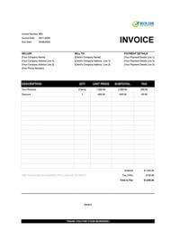 product invoice template