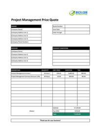 project management quote template