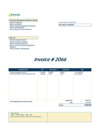 Property management invoice template