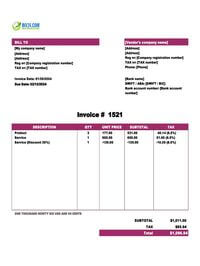 Purchase invoice template