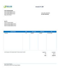 Rent invoice form