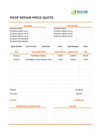 roof repair quote template