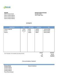 sales estimate template sales estimate template