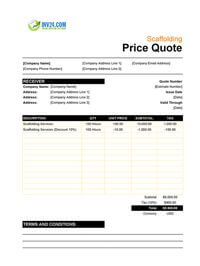scaffolding quote template