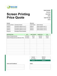 screen printing quote template