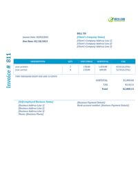 fashion stylist self employed invoice template