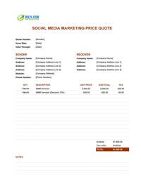 social media marketing quote template