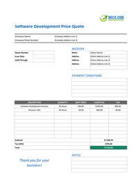 software development quote template