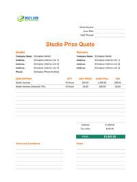 studio quote template