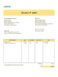 Towing invoice template