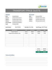 transport quote template