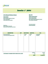Tree removal service invoice template
