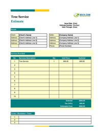 tree service estimate template