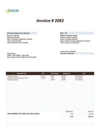 Tutoring invoice template