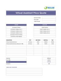 virtual assistant quote template
