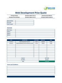 web development quote template