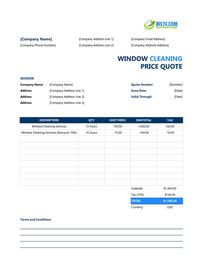 window cleaning quote template
