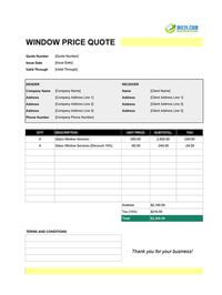 window quote template