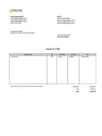 standard work invoice template